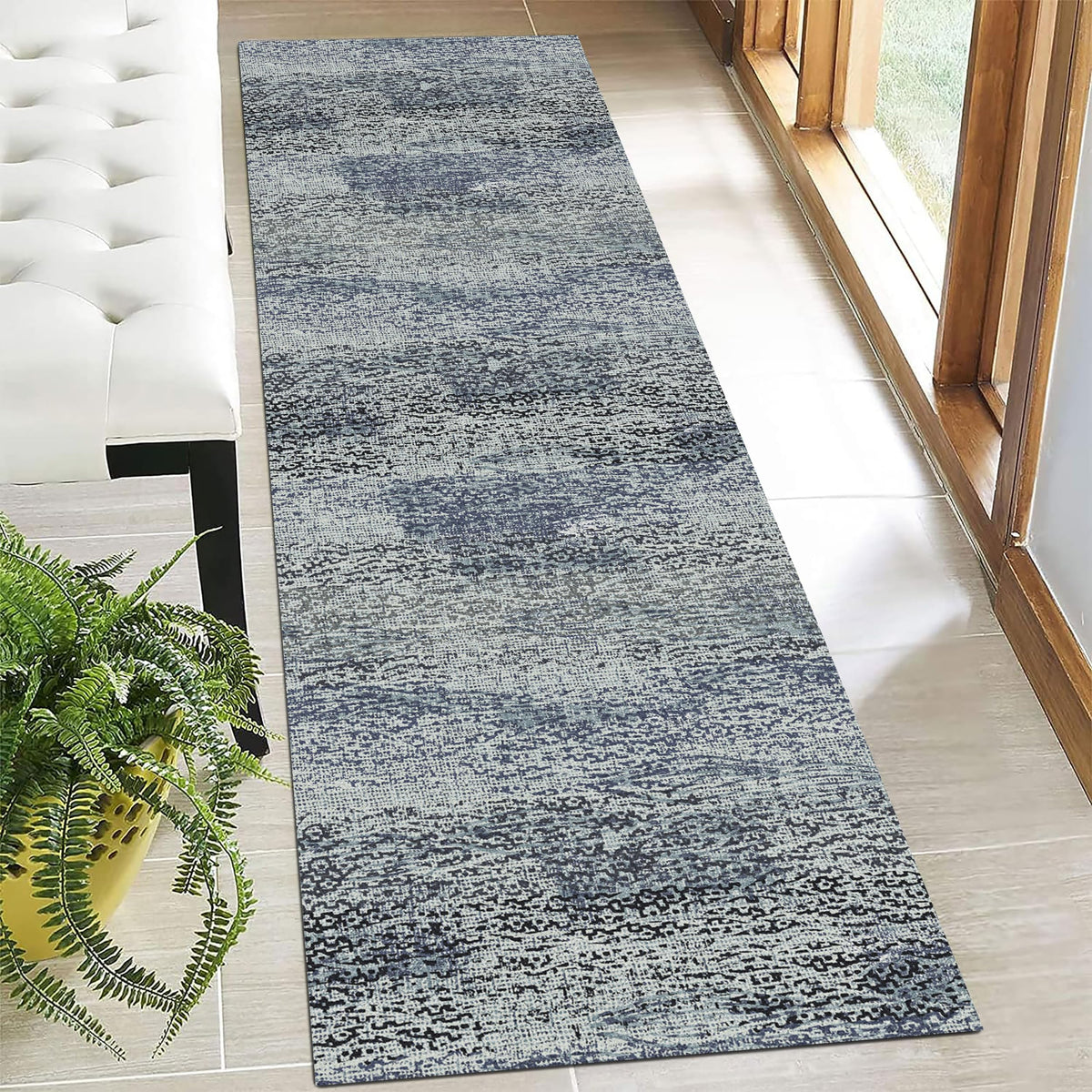 RUGSURE Washable Area Rugs - Perfect for Living Room, Bedroom, Kids Room, Nursery - Stain & Water Resistant Non-Slip, Pet & Child Friendly, Vintage Tribal Area Rugs (Green, 3' x 5 ')