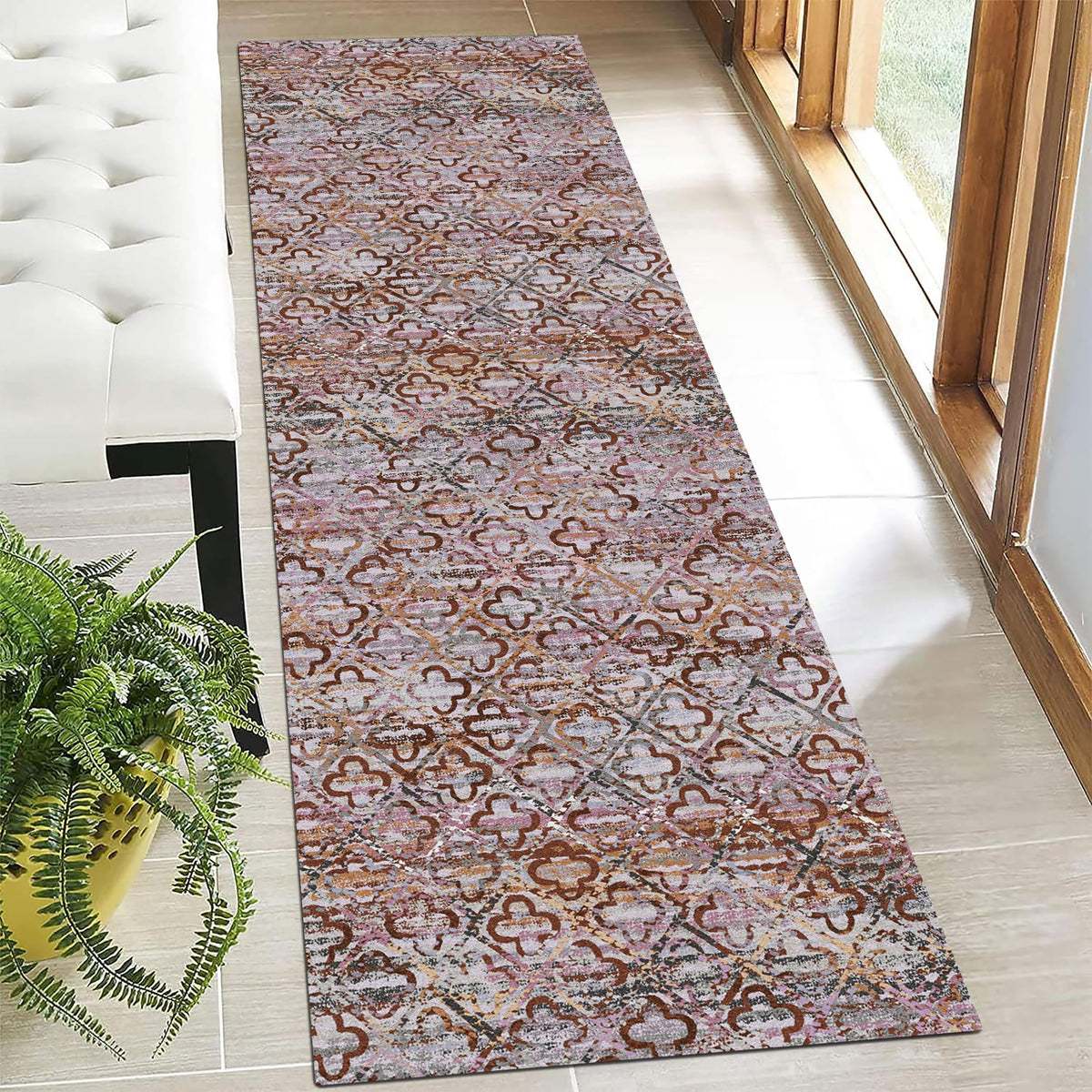 RUGSURE Washable Area Rugs - Perfect for Living Room, Bedroom, Kids Room, Nursery - Stain & Water Resistant Non-Slip, Pet & Child Friendly, Vintage Tribal Area Rugs (Green, 3' x 5 ')