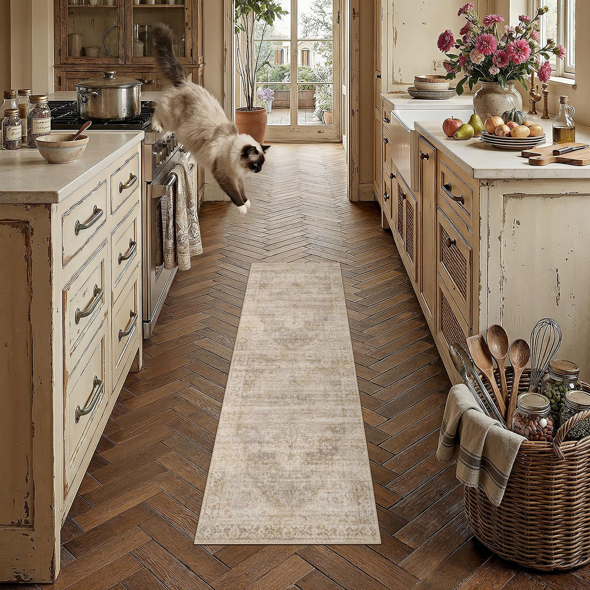 2x3 Beige Neutral Area Rug